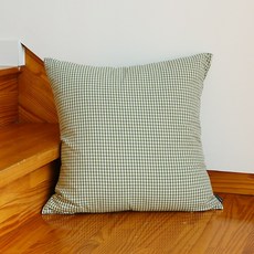 DECOTONIK 清新格紋抱枕套, 橄欖綠