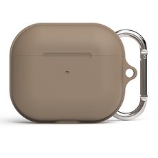 AirPods 3代 磁吸矽膠鑰匙圈保護殼, A3MSK-BR, 棕色, 1個
