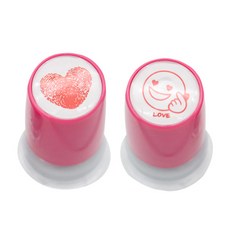 Somssi 愛心圖案印章 2款, 紅色的, 1套