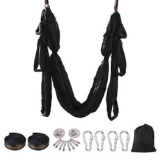 Potegar 普瑜伽用品吊床重力空中固定裝置, 黑色的