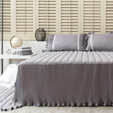 Ryugeumsuk 百褶絲滑護理荷葉邊長床罩