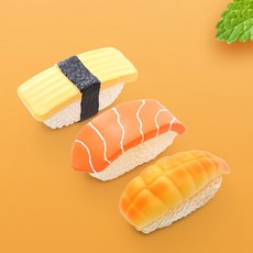 DING DONG PET 寵物厚實壽司乳膠玩具3件組, 1套, 蝦 + 鮭魚 + 蛋