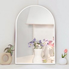 PLOS 拱形現代壁鏡, 雪白色