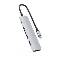 하이퍼 드라이브 바 6 IN 1 USB-C 허브 HD22E-SI, 실버, 1개