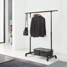 Woori Hanger 現代移動式單層衣架, 黑色