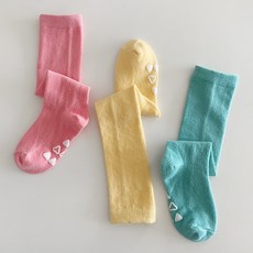孩童素色防滑及膝襪 3雙組