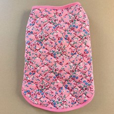 PET BOS 狗狗冬季復古奶奶風鋪棉泡菜背心, 粉紅色, 1個