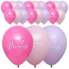 Sempertex Princess字樣皇冠圖案圓形氣球 30cm 20入組, 混合色, 1套