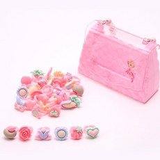 Narinkiz 女童粉彩兒童寶石戒指30款 + 公主包套組