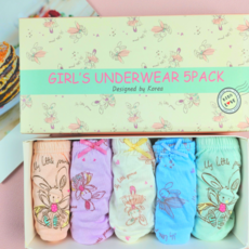 여아용 순면 토끼 삼각팬티 5종 세트