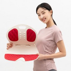 리브맘 접이식 자바체어 + 전용가방 세트, 아이보리 + 레드