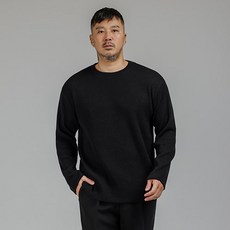 파이브엑스라지 남성용 빅사이즈 베이직 골지 오버핏 라운드 긴팔 티셔츠