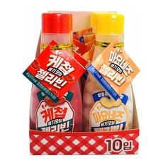番茄醬造型瓶裝櫻桃味雷根糖 5入+蛋黃醬造型瓶裝檸檬味雷根糖 5入, 1組