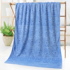 itemtrade 超強吸水浴巾, 08 兔子 藍色