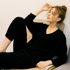 테라우드 여성용 라운지웨어 밴딩 상하의 세트