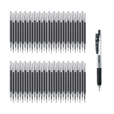 ZEBRA 斑馬牌 SARASA 夾式氣化筆筆芯 200入 + 原子筆 0.5mm, 黑藍色, 1套