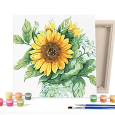 iLovePainting DIY熱門繪圖, 水彩風向日葵玻璃杯, 1個