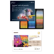 MUNGYO 軟油蠟紙盒 48 色 MOPV-48 + 蠟紙白色 A4 30p 文具套組, 混色, 1套