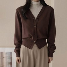 andstyle 女款 B-soft 日常柔軟合身人造絲V領開襟衫 264977