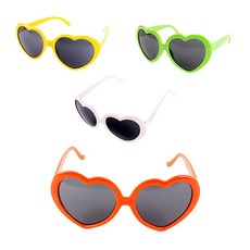 Partyshow 心形眼鏡 4件組, 1套, 橙色、黃色、白色、綠色