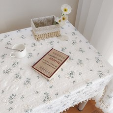 Paradaiso PDS 家居裝飾 簡潔清純氛圍 流蘇設計 桌布, 60 x 90 cm, 紫丁香 白色, 1個