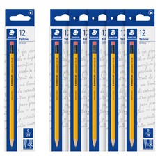 STAEDTLER 施德樓 134 2B 黃色鉛筆 72支, 黃色, 6支
