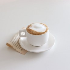 方形咖啡杯組, 純白色, 1套