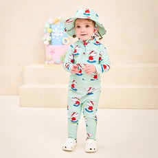 milkmile 兒童衝浪兔泳衣 + 護頸遮陽帽套組