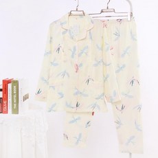 에어 버드 후르츠 패턴 임산부 잠옷 상하의 세트