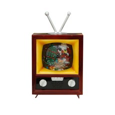 탁상벨 크리스마스 워터볼 오르골 뮤직박스, 레트로TV산타