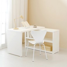 퍼리든 릴커스 책상 + 책장 세트 1200 방문설치, 화이트