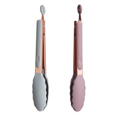 矽膠料理夾組, 灰色+粉色, 1組