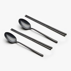 EASTMARK 餐具2人組, 復古黑, 1套, 湯匙 2p + 筷子 2p