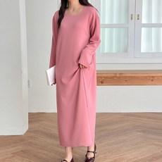 봉봉스토리 제로스 스퀘어넥 루즈핏 임산부 원피스
