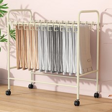 更衣室褲子晾曬移動式掛衣架 75cm + 衣架 24p 組 BRP146, 白色