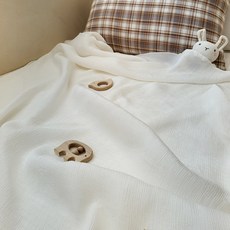 Ttasum 嬰幼兒用舒適楊柳人造絲涼被, 奶油白