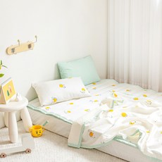 shez Home 人造絲孩童夏季被枕套枕芯組, 黃色月亮款