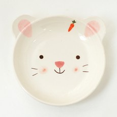 Moi Natural 兒童陶瓷動物造型小碟子, 1個, 兔子