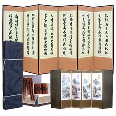 남원공방 국산 남도공예 전통배접표구 제사용병풍 산수화 죽절 6폭 쟈가드 추사