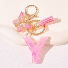 ING Market 粉紅粉紅可愛字母商品掛飾, 1個, Y