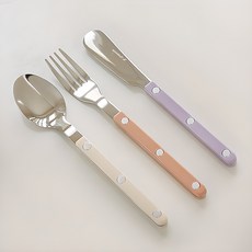 DALPAENGI LIVING 迷你 甜點 餐具 3件組, 1組, 1p 茶匙 + 1p 茶叉 + 1p 奶油刀