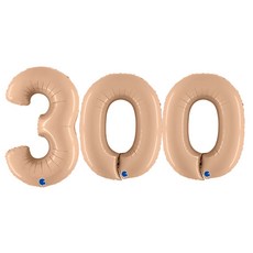 GRABO 銀箔氣球 拿鐵色 數字 大 300, 單一顏色, 1套