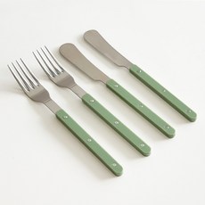 아카시아 카페 커트러리 세트, 2세트, 디너포크 +디너나이프, 올리브그린