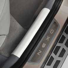 메이튼 스크래치커버 순정 컬러 가죽 도어스텝 커버, 현대 넥쏘, 윔그레이