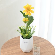 도시정원 스카비오사 조화 소품, 옐로우, 1개