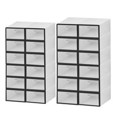 MONACO OLIVE 整齊鞋盒 黑色 2款 12入組, 1套