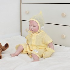 베이비앤아이 유아용 통기성 여름 메쉬 반팔 바디슈트