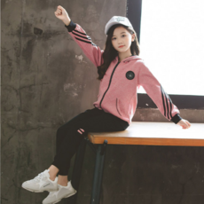 天使眼睛女童款袖子3條運動3件套裝