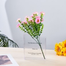 북유럽 책꽂이 장식 클리어 인테리어 꽃병, 사다리꼴 투명