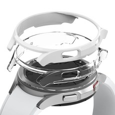 링케 갤럭시워치4 슬림 하드 케이스 42mm, 클리어 + 화이트, 1개